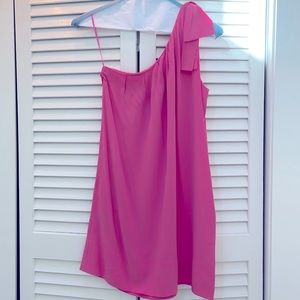 Pink silk party dress